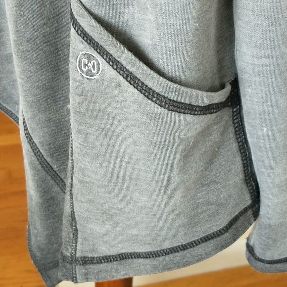 Coco + Carmen cardigan sweater jacket sweatshirt collared distressed grey size M - Picture 6 of 10